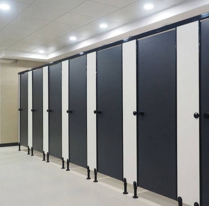 High-Traffic Commercial HPL Toilet Cubicle Systems